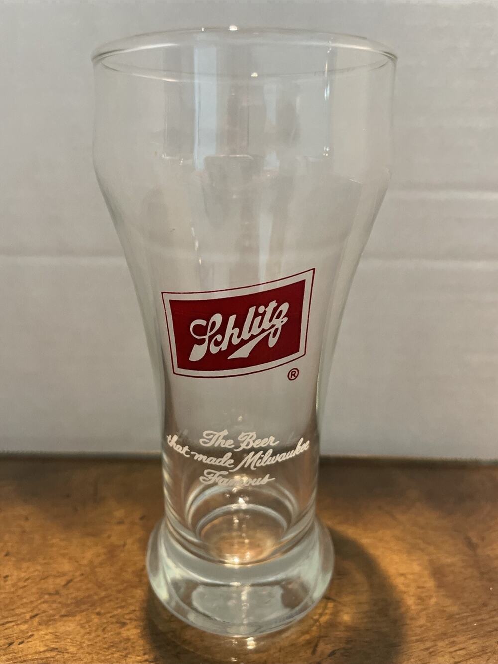 VTG Schlitz Beer Glass 6” Beer that made Milwaukee Famous Man Cave Pilsner NOS